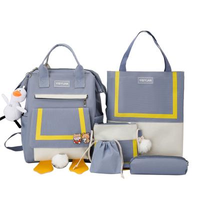 China Portable Ladies Bags Handbag Cheap 3 Piece Backpack Set School Shoulder Bag for sale