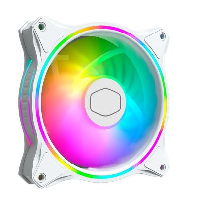 China CoolerMaster MasterFan MF120 dual ARGB light efficiency of plastic white fan case halo ARGB / sound absorbing noise reduction for sale