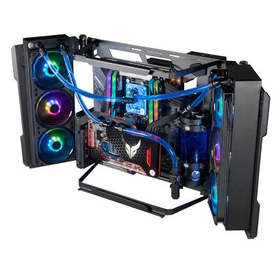 China Cooler Panoramic Tempered Glass Computer Case Master MF700 Wall Mounted Water Cooled Case for sale