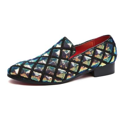 China new fashion trend sh12109a 2021 fashion even men's stylish shoes men's flat sequins oxfords formal wedding for sale