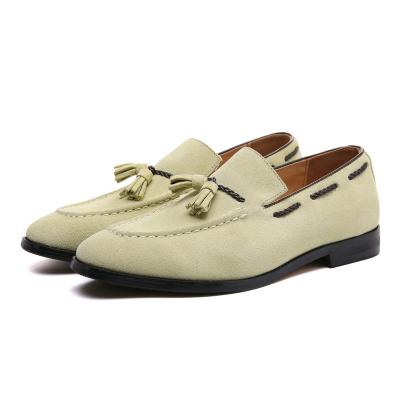 China Fashion Trend sh11548a Cow Suede Mens Shoes Vintage Formal Dress Italian Leather Shoes For Wedding Flats Tassel Loafers Workout Shoes for sale