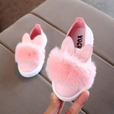 China Fashion trend sh10032a 2022 kids shoes spring cute design kids girl shoes with fur decoration for sale