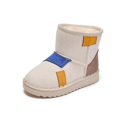 China Sh11081a Rubber Plus Warm Shoes Kids Winter Comfortable Slip On Kids Snow Boots for sale