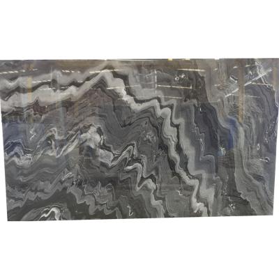 China Modern High Quality China Polished Product Sea Wave Black Marble For Hotel Decoration for sale