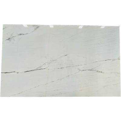 China Modern High Quality White Quartz Stone Slab Artificial Calacatta Stones For Kitchen Counter Top for sale