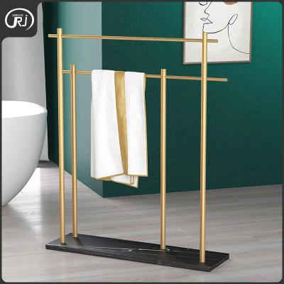 China New Household Stainless Steel Hook Bathroom Stone Towel Rack Free Standing Towel Rack for sale