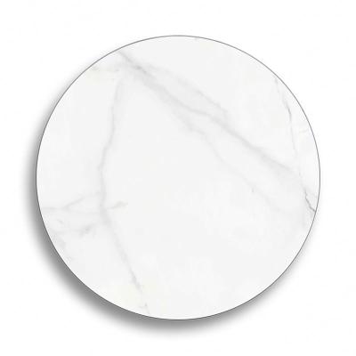 China Modern Modern White Marble Porcelain Square / Restaurant Cafe Round Dining Table Top for sale