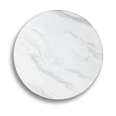 China Modern Snow White Porcelain Marble Square / Restaurant Cafe Round Dining Table Top for sale