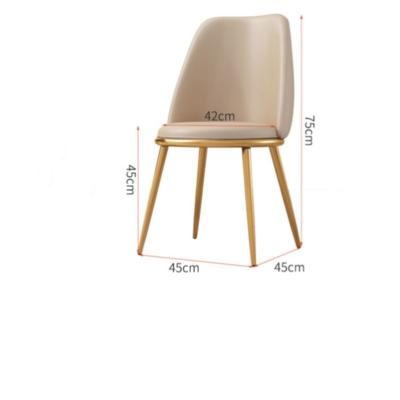 China Waterproof European Style Dining Room Furniture Gold Plated Modern Leisure Leather Dining Chair Cafe Chairs for sale