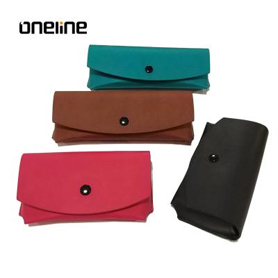 China Custom Classic Fashion Soft Optical Logo PU Leather Case For Glasses for sale