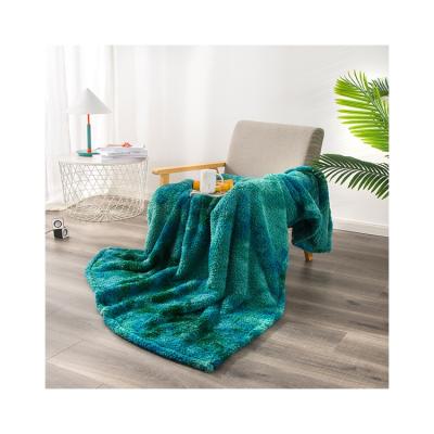 China Factory direct fluffy sherpa faux fur trows sherpa blankets high quality luxury direct breathable forest green blankets for sale