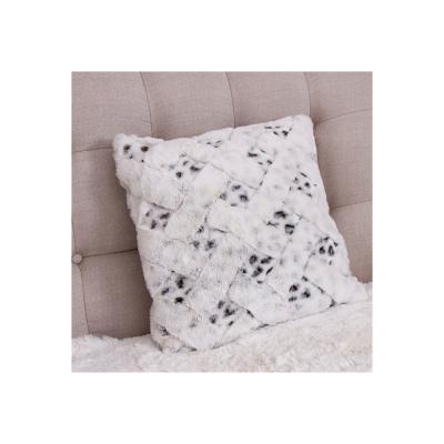 China High quality cheap real breathable printed rabbit fur posterior blanket and rabbit fur pillow for sale