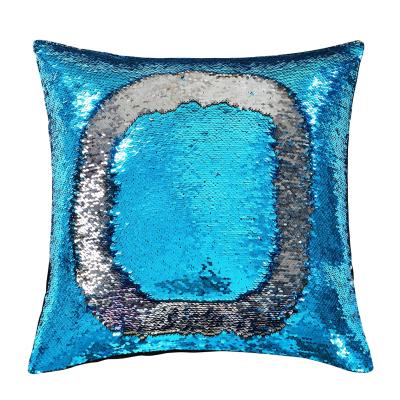 China Air Permeable Hot Sale Factory Direct Square Pillows Velvet TWO TONE Mermaid Sequin Cushion for sale