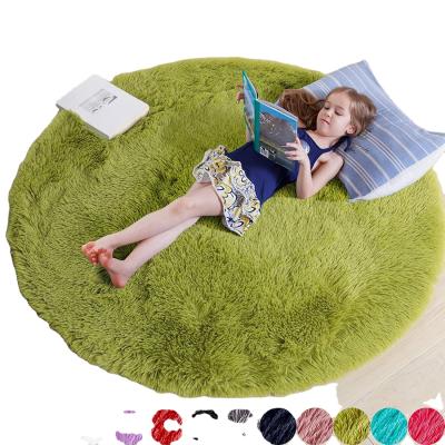 China Modern Soft Faux Fur Rug 2022 Bedroom Floor Carpet Fluffy Plush Round Rug For Bedroom Circle Blanket for sale