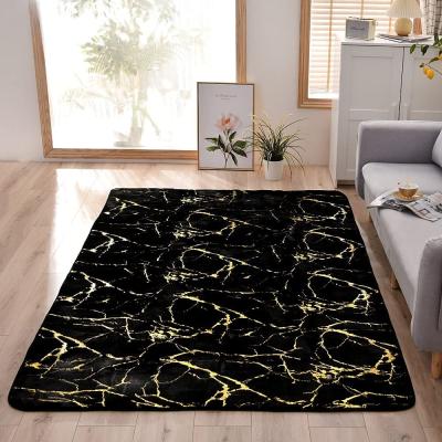 China Hot Selling Luxury Carpet 2021 Faux Fur Blanket Non-slip Bedroom Soft Floor Carpets Living Room Sofas Black Metallic Fur Blanket for sale