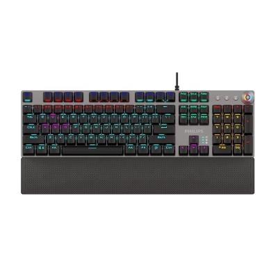 China Multimedia Keyboard SPK8614 Phillips Keys Colorful LED Backlit Light 104Keys Wired Computer Gaming Mechanical Keyboard Competitive Gaming for sale