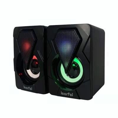 China Wholesale LED Lamp PC Laptop USB Speakers 3W RGB Lightweight Cool Computer Mini Wired Led Speakers YST-1046 for sale