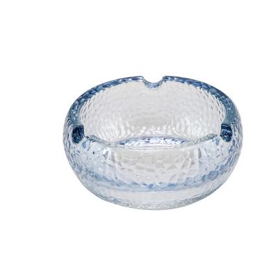 China Crystal Heavy Glass Ashtray, 11.5*5cm, 520g, for home decor and Father's Day gift, round glass ashtray for sale