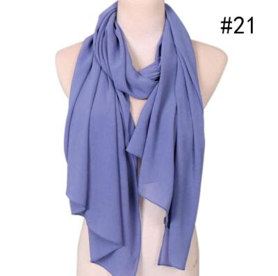 China Chiffon Light Weight Solid Color Chiffon Wrap Shawl Scarf For Spring for sale