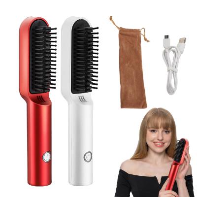 China YI Er Portable Home Use Machine Professional Ceramic Flat Iron Comb Hair Straightener Brush for sale