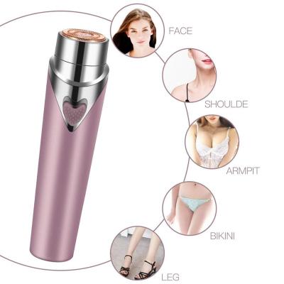 China Hot Type Face Hair Remover Refill Hair Removal Machine Ladies Portable Lipstick Electric Shaver Epilator for sale