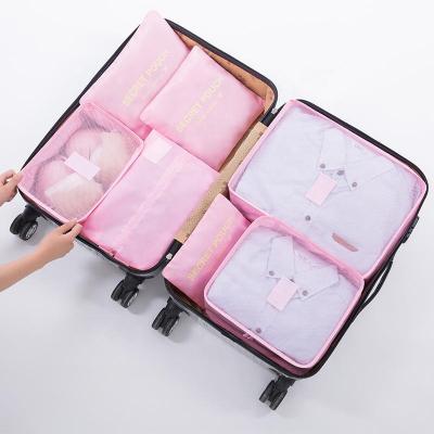 China Hot selling fashion multifunctional 7 piece travel cube luggage finishing storage bag with logo for sale