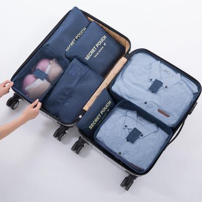 China Fashion Custom Design 7pcs Set Travel Organizer Bags Large Capacity Luggage Tote Cubes Waterproof Travel Laundry Storage Bag for sale