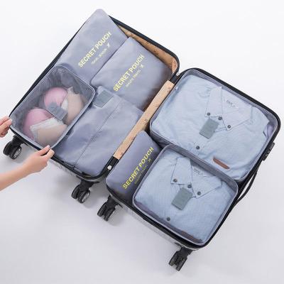 China Fashion 7 Pcs Waterproof Makeup Clothes Luggage Packing Organizer Cubes Travel Storage Bags Set for sale