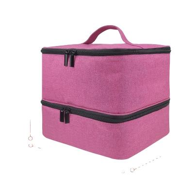 China Professional Fashion Large Travel Makeup Organizer Storage Box Nail Polish Bag Carrying Case Nail Polish Bag for sale