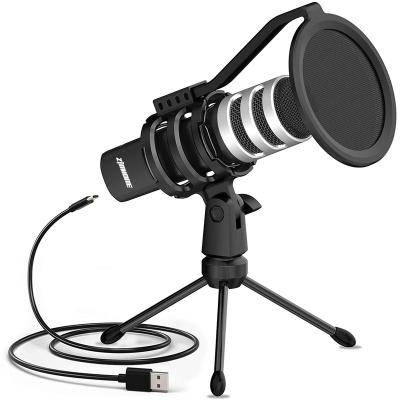 China Professional Studio Desktop Condenser MIC Set USB Desktop Live Podcast Live Recording Microphone with Tripod Stand for sale