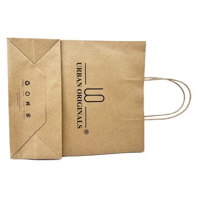 China Recycled Materials Shopping Custom Gift Printed Kraft Paper Tote Bags for sale