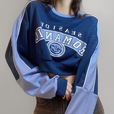 China Breathable Begonia 2022 Letter Printed Wholesale Gym Wear Loose Fit Pull Over Graphic Crop Sweater Hoodie for sale