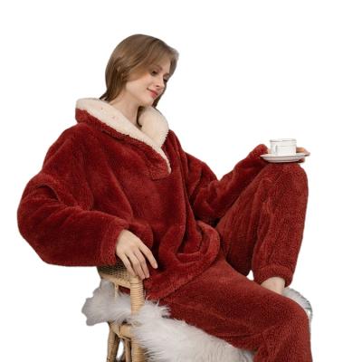 China Begonia Winter Christmas Pajamas Lapel QUICK DRY Cardigan Plus Size Sleepwear Ladies Pajamas Loose Women Home Service for sale