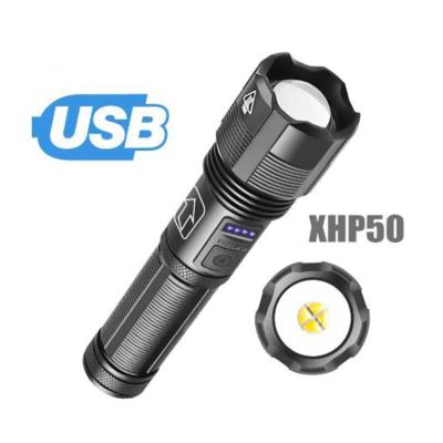 China Telescopic Zoom 10000 Lumen Xhp50 Xhp70 Lightweight Recharge Flashlight Aluminum Led Tactical Flashlight for sale