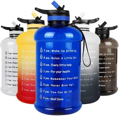 China Large Jug 73OZ/0.6 Gallon Water Bottle BPA Free Leak Proof Viable With Straw And Time Marker for sale