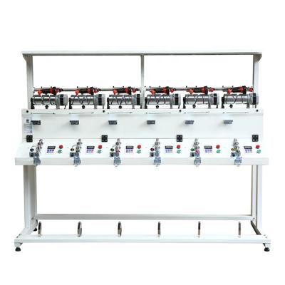 China Winding wire 6 spindles thread rewinder machine 6 heads thread rewinding wire winding machine for sale