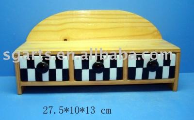 China Wooden Ceramic Drawer W/Wooden Rack for sale