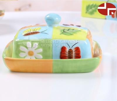 China Halloween Disposable Home Decorative Skull Pattern Ceramic Butter Dish for sale