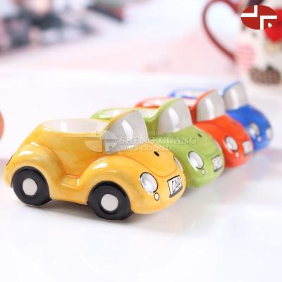 China Sustainable Ceramic Car Design With Paint Dolomite Egg Holder Cup for sale