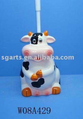 China Sustainable ceramic toilet brush holder for sale