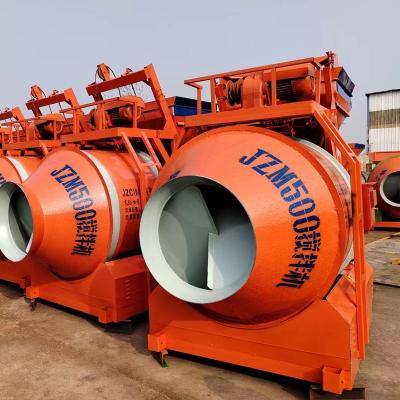 China Construction Material Shops Fully Automatic Self Loading Loader Soil Drum Mixer Machine JZM /JZC 350L Drum Used Concrete Mixer 500L Cement Mixer for sale