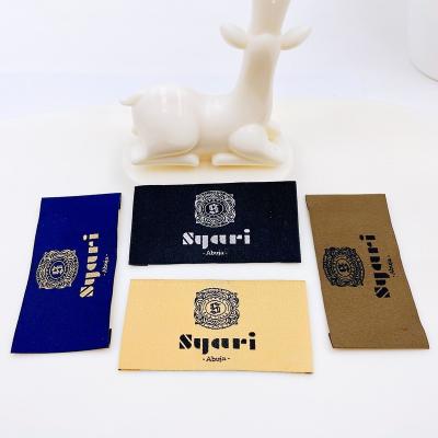 China Label Women Washable Garment Woven Label Holders For Shelves Wood Patch Sew On Clothing For Bags Washable Key Labels For Garment for sale