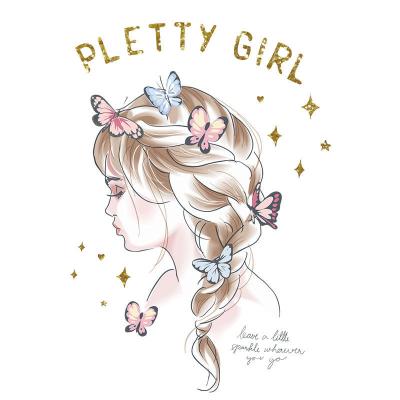 China Pretty Girl Washable Heat Transfer Printing Sticker for sale