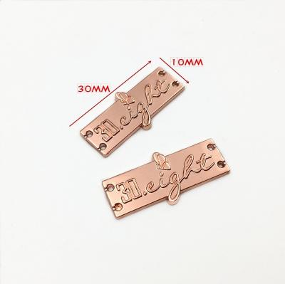 China Washable Engraved Metal Tag Metal Label For Hijab / Clothing for sale