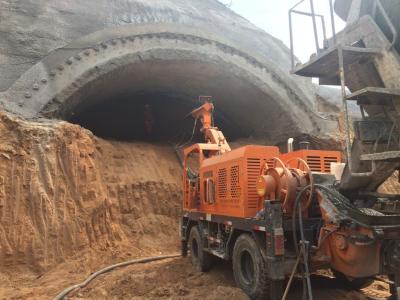 China PLC Control Robotic Shotcrete Machine Long - Reach Spray Boom Poweful Pumping for sale