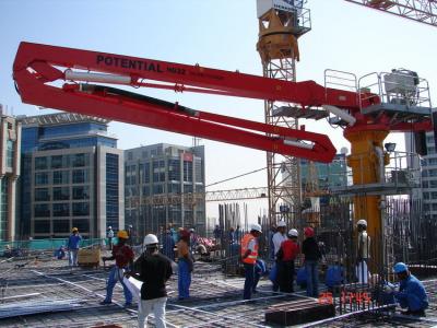 China De Concrete Pomp die van de kabelafstandsbediening Boom volledig Hydraulisch plaatsen Gedreven met Tegengewicht Te koop