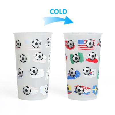 China Sustainable World Cup Printed Reusable Custom Labeled Color Change Plastic Stadium Cups for sale