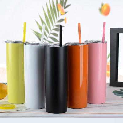 China Sublimation 20oz viable with straw stainless steel vacuum insulated tubmler watet bottle drinkware coffee mug flask for sale