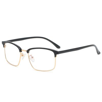 China 15 years experience tr90 glasses frame men can be fitted with ultra-light retro half-frame myopia mirror eye frame flat frame trend for sale