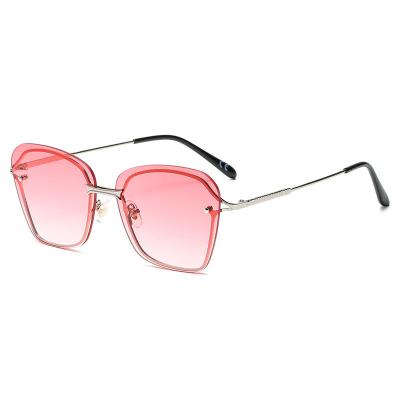 China 15 years experience new fashion sunglasses rimless glass gradient color personality sunglasses for sale